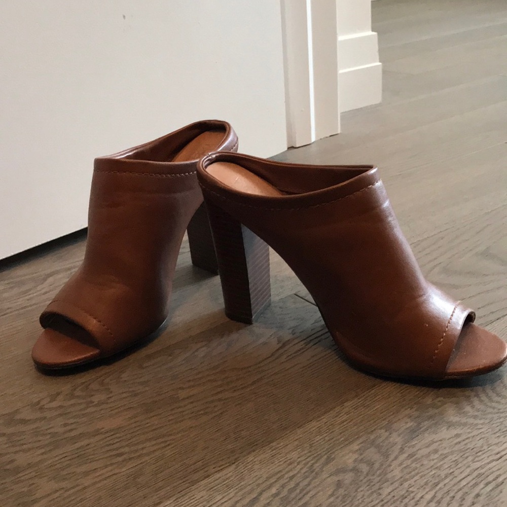Brown bootie heels